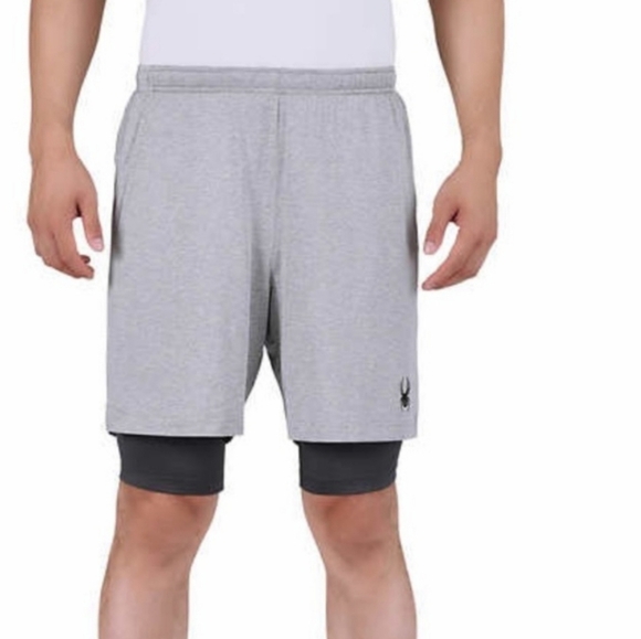 Spyder ProWeb Active 2 in 1 Quick-Dry Stretch Athletic Shorts M Breathable - Picture 3 of 10